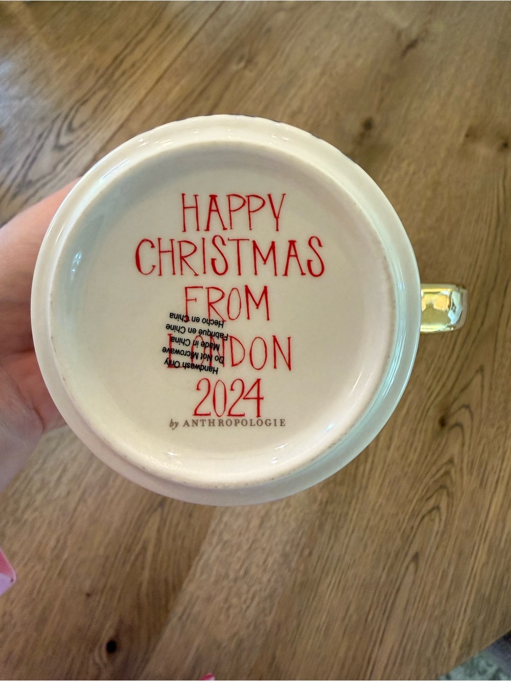 Anthropologie London Holiday City collection Mug with Gold Handle - Picture 5 of 5